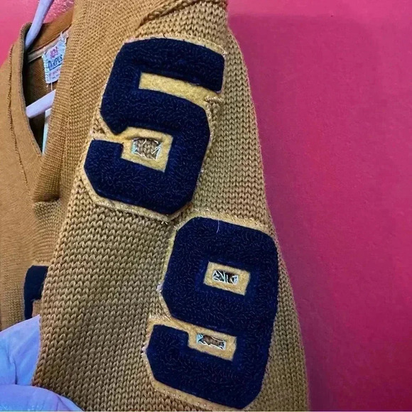 Vintage 1950's varsity wool football letterman sweater size Small - Picture 3 of 12